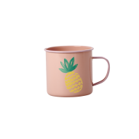 Coral Enamel Mug With Pineapple Print Rice DK